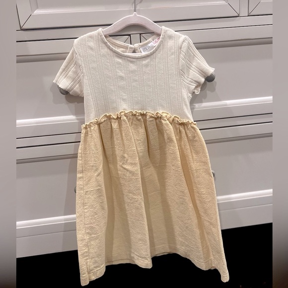Zara Other - Zara Cream and Pale Yellow Girls' Knit Bodice Dress